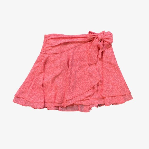 Aerie Skirt Womens XS Extra Small Azalea Melon Wrap Layered Tie Waist Mini - Picture 1 of 11